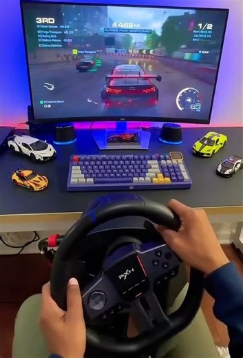 Ігрове кермо з педалями и коробкою передач | PXN TrackForce-1