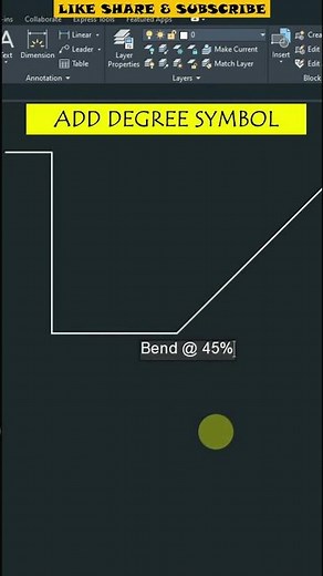 Add Degree Symbol in AutoCAD #shorts