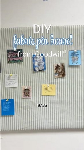 DIY Fabric Pin Board Using a Thrifted Cork Board ✨📌