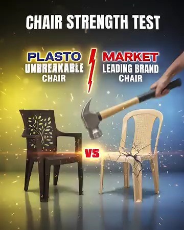The Plasto Unbreakable Chair Has Arrived! Hammer or Drop Nothing Can Break It. 10 Years of Unmatched Power, Guaranteed! #plastohaitoguaranteehai For product details and inquiries, WhatsApp us on 7767007071 Or visit our Website: plasto.in . . . #PlastoChair #unbreakablechair #PlastoLaunch #builttolast #chairs #hammertest #droptested #strongandstylish #durabledesign #10yearguarantee #plastoproducts | RC Plasto Tanks & Pipes Pvt Ltd