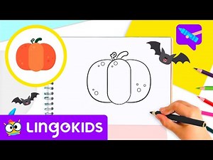 How to draw a Pumpkin easy 🎃 👻 Drawing for kids 🎨 Crafts by Lingokids