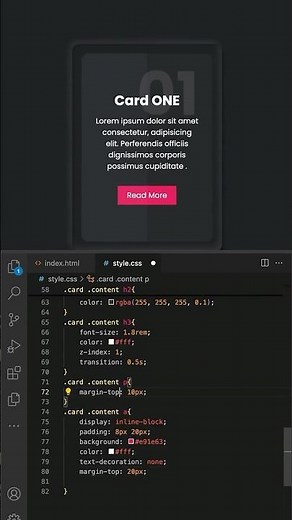 CSS Floating Card Hover Effect 💻✨ | HTML & CSS Short #coding #frontendcourse #cssanimation #css