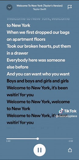 Welcome To New York (Taylor's Version) | Full Song with Lyrics