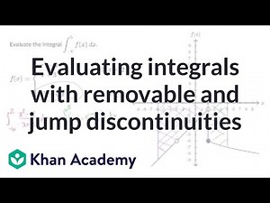 Evaluating definite integral of function with removable and jump discontinuities | Khan Academy
