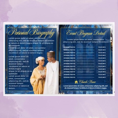 Pastor Anniversary Program Template, Blue Gold Church Celebration (digital Download) - Etsy