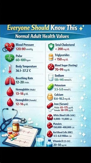 normal adult health values #upsc #knowledge #gkfacts #governmentjobs
