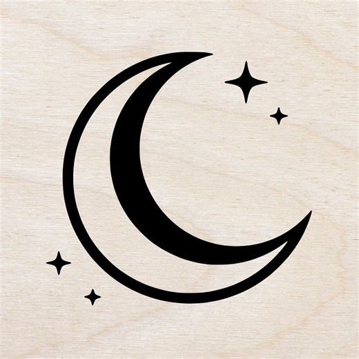 Crescent Moon Stars (svg, Png, Dxf, Eps) Night Sky Design (digital Download) - Etsy