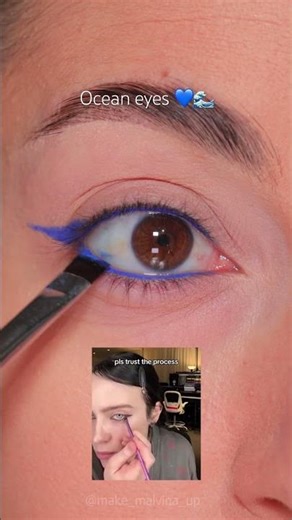 Ocean eyes trend 🌊 #oceaneyes #oceaneyestrend #billieeilish #makeup #eyemakeup #makeuptutorial
