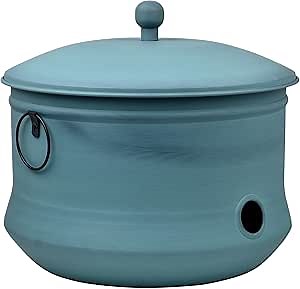 LifeSmart Garden Hose Holder Pot and Lid 16” x 12” | Water Hose Storage Container for Outside and Indoor Use | Hose Hider