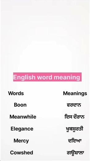 Simple english words and meanings 📒