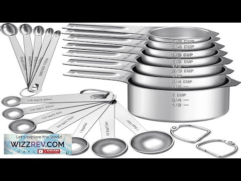 Measuring Cups and Spoons Set 7 Stainless Steel Nesting Measuring Cups