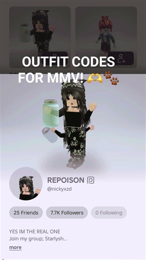 OUTFIT CODES FOR MMV🐱🐾 #phonkmusic #roblox #mmv