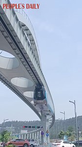 The "flying trains" on China's first commercial suspended monorail line give passengers a sci-fi vibe, as they take on a joyride in Wuhan, Hubei Province. | Beautiful China