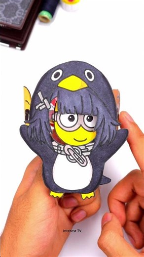 Gugugaga Chibi Penguin Cardboard Spinning Game New Crafts Idea #gugugaga #meme
