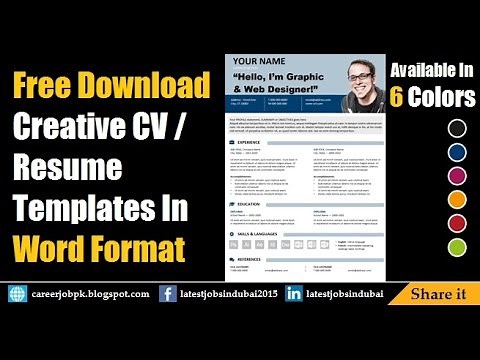 Free Download Editable Resume CV Template in MS Word Format