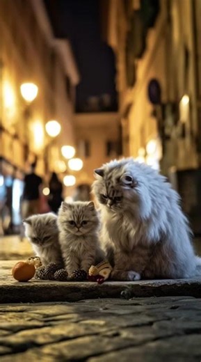 Cat feeding kitties #food