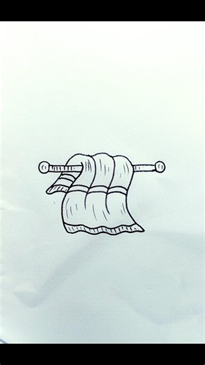 Easy towel drawing step by step/How to draw a towel #drawing #quickdrawing #drawingtimelapse #art