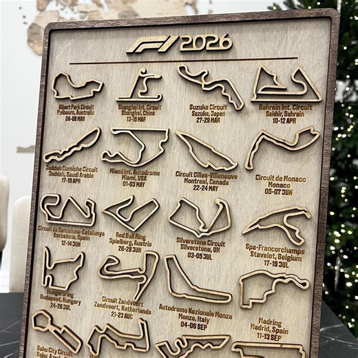 Buy Wooden F1 Calendar 2026 Formula 1 Calendar Formula 1 Gift for F1 Fan F1 Schedule Perfect Gift for Racing Formula One Wooden Formula 1 Poster Online in India - Etsy