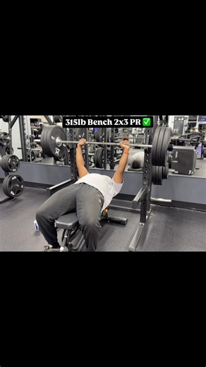 315lb Bench Press 2x3 PR #benchpress