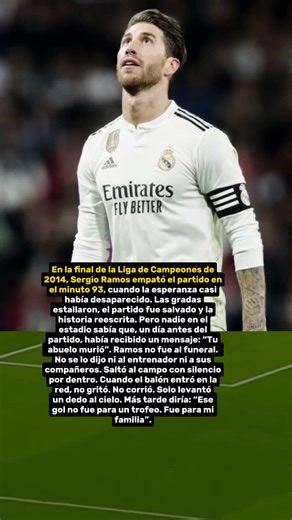 En la final de la Liga de Campeones de 2014, Sergio Ramos empató el partido en el minuto 93