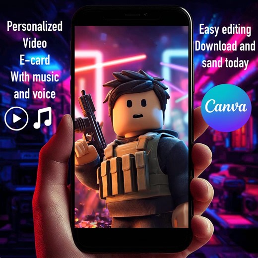 Convite animado editável para Laser Tag, modelo do Canva, download digital - Etsy Portugal