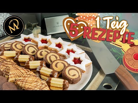 1 dough for 5 Christmas recipes - cookies - biscuits - Guetzli