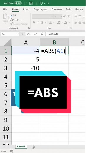 Excel Tips: Using the ABS Function to Return the Absolute Value of a Number