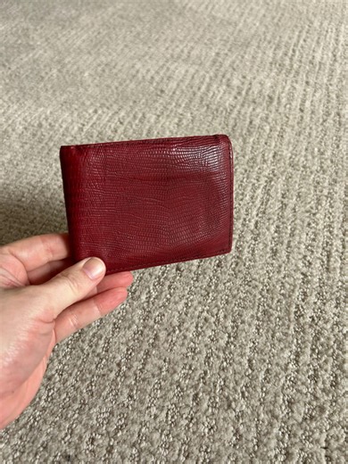 Vtg Genuine Pig Skin Bifold Wallet Brown Burgandy Red Vintage Textured Heritage Leather USA - Etsy