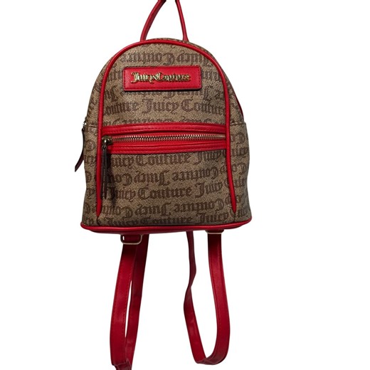 Juicy Couture Mini Backpack Red Brown Gold Label Print All Over Streetwear Bag - Etsy