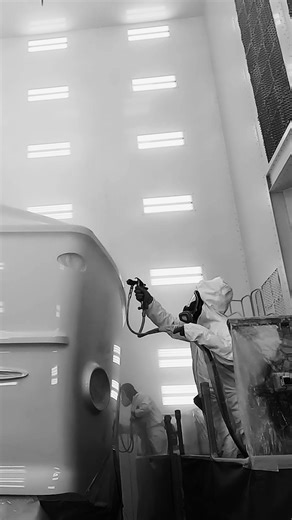 23K views · 504 reactions | Our paint team putting in the work on Max Bet (Bayliss 64’). Her topcoat is now complete! | Bayliss Boatworks | Facebook