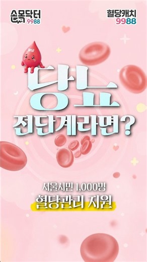 당뇨 전단계라면? 24시간 혈당 흐름 관리, 서울시가 함께합니다 [혈당캐치9988]