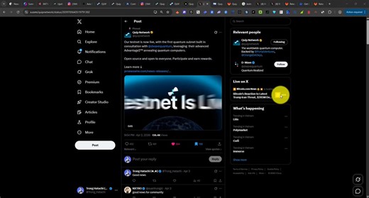 . https://t.co/UFSBELcFBBGuide to Running Quip Network Testnet Node (@quipnetwork) – A Real Opportunity to Participate in Quantum Computing!My video tutorial on running the Quip Network testnet node, posted on April 7, 2026, has received a lot of attention. I made the video a bit long because I wanted to guide everything step by step from A to Z in a very practical way, suitable even for complete beginners who have never run a node before.Quip Network is building a quantum-classical blockchain t