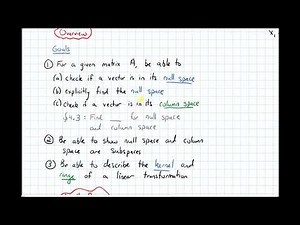 4.2 Null Space, Column Space, Kernel, and Range--Overview (Overview)