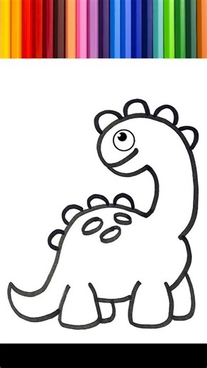 🌈 Drawing, painting and coloring a dinosaur for kids.⭐#216