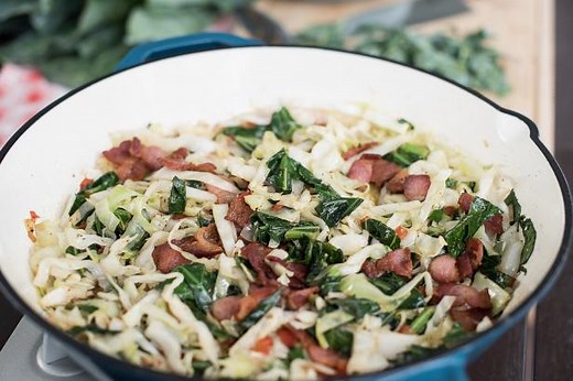 Fried Cabbage with Collards