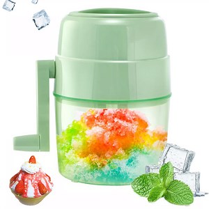Manual Ice Shaver Machine,Snow Cone Maker,Portable Ice Crusher for Home,BPA Free,Green