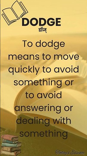 Dodge Meaning in English | #TodaysEssence #Shorts #Dodge #Vocabulary