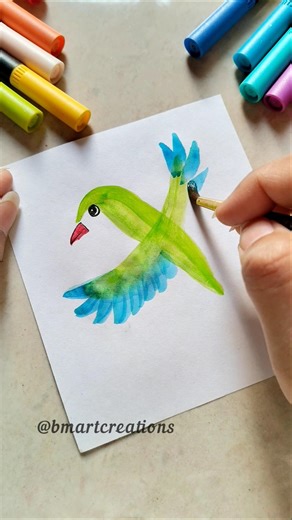 Bird drawing trick! 🐦🤯💕 #shorts #painting #easypainting #shortsvideo #drawing #satisfying #art #diy