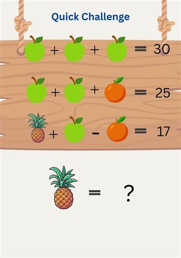 Fruit Math Puzzle Challenge | Can You Solve It?