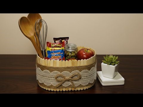 Rustic Craft Stick Basket: Cute & Cheap Storage Idea!