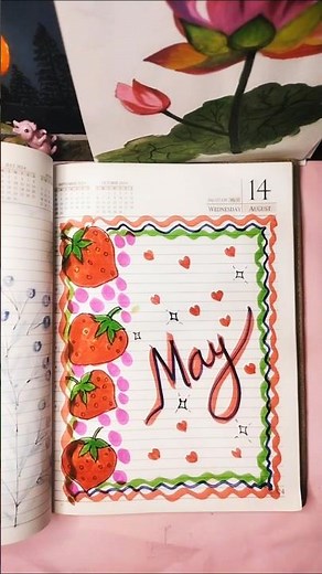 Cute May Theme Journal Decoration 🍓✨ | Easy Doodle Ideas