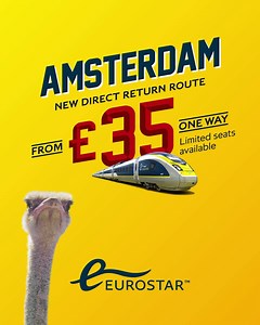 Seats from £35 one way on our new direct route: http://bit.ly/39XwNOt You see more when you don’t fly. 6,000 seats available. Ts&Cs apply. Ends 11/03. | Eurostar