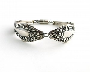 Spoon Bracelet Baroque Rose 1967 Silverware Jewelry Artisan Made Choice Magnetic or Lobster Clasp Upcycled Floral Flatware Flower Repurposed - Etsy