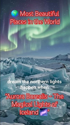 🌍 Most Beautiful Places in the Worl-Aurora Borealis The Magical Lights of Iceland #viral #ytshorts
