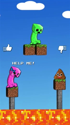 ⏪Creeper Woman & Creeper Minecraft want to survive. #shorts #funnyanimation #minecraft