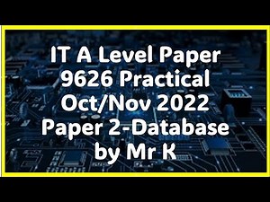 IT A level 9626 - November 2022 - Paper 2 - Database