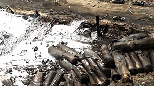 Train derailment sparks ‘river of fire’ in Quebec town