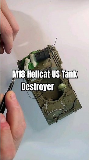 WW2 M18 Hellcat US Tank Destroyer full build. #ww2 #scalemodeling #shorts 🪖