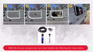 Window Glass Fit Kit For Mercedes Metris 2016-2024 Right Side Front L2 L3 Black