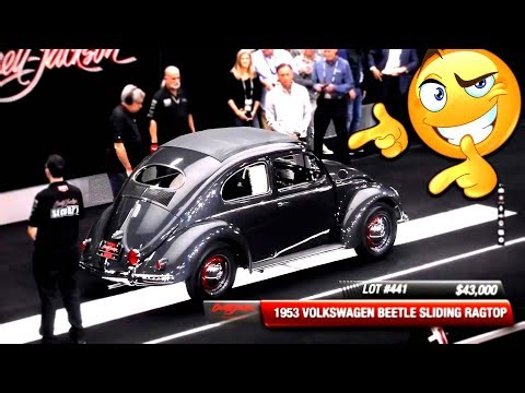 Check it! 1953 Classic VW Beetle Oval Ragtop Crosses Barrett Jackson